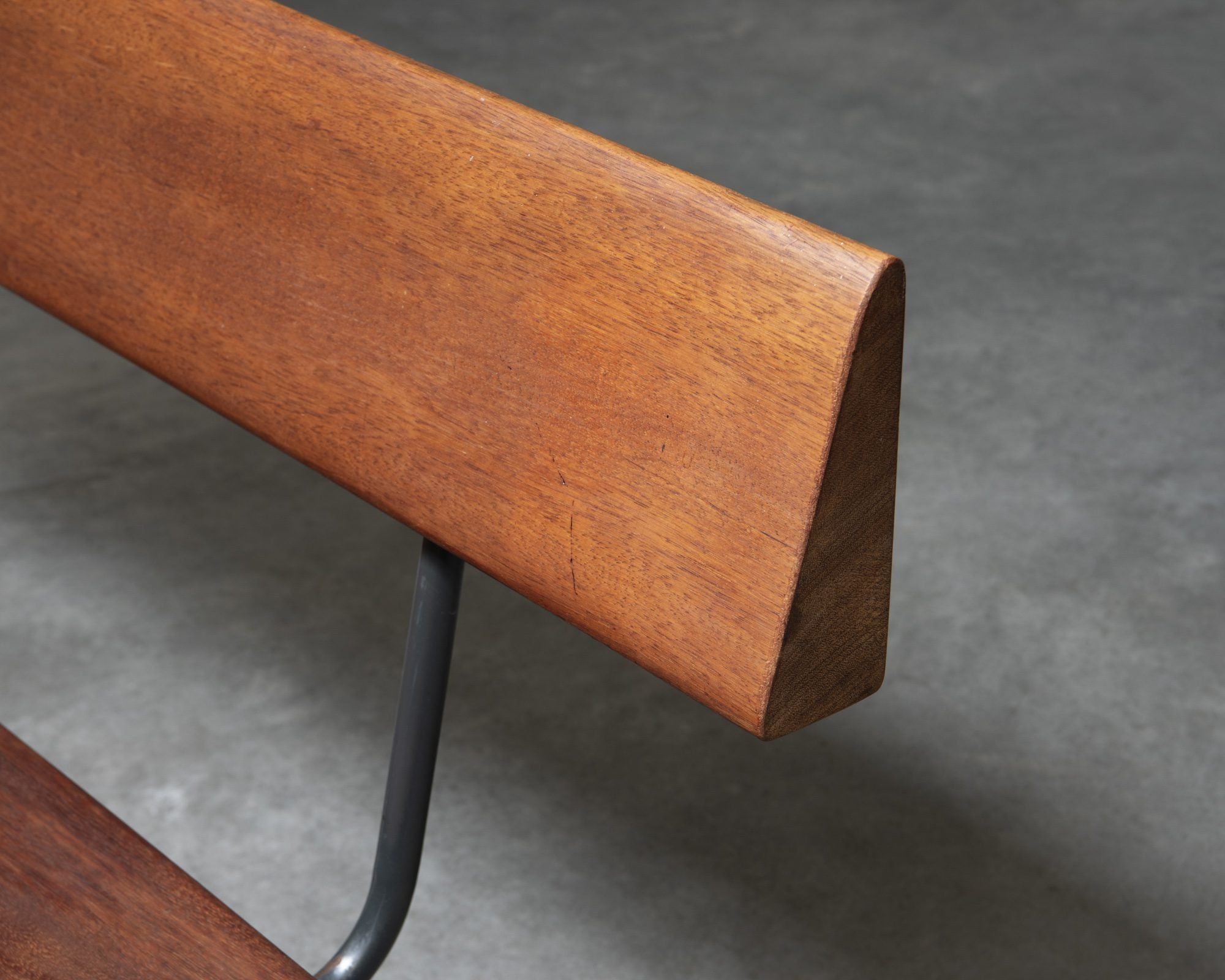 Bench in Solid Teak with Steel Frame