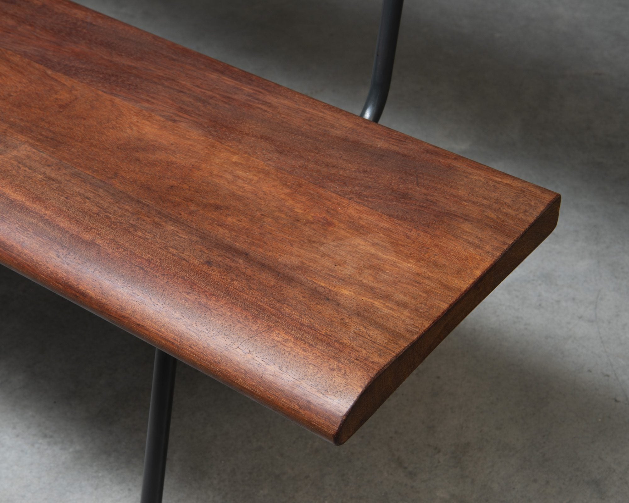 Bench in Solid Teak with Steel Frame