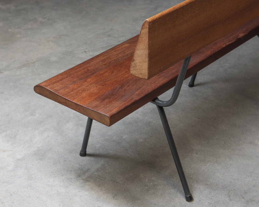 Bench in Solid Teak with Steel Frame