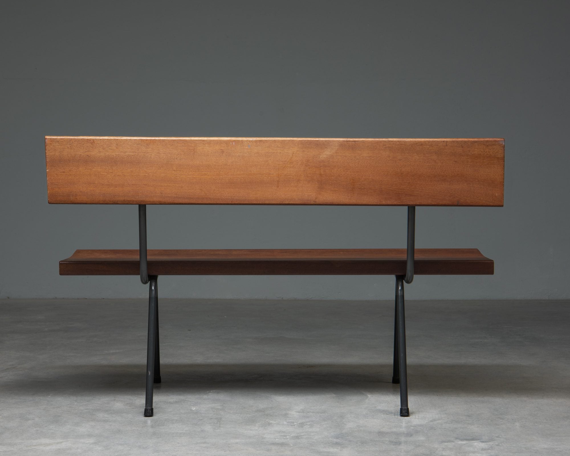 Bench in Solid Teak with Steel Frame