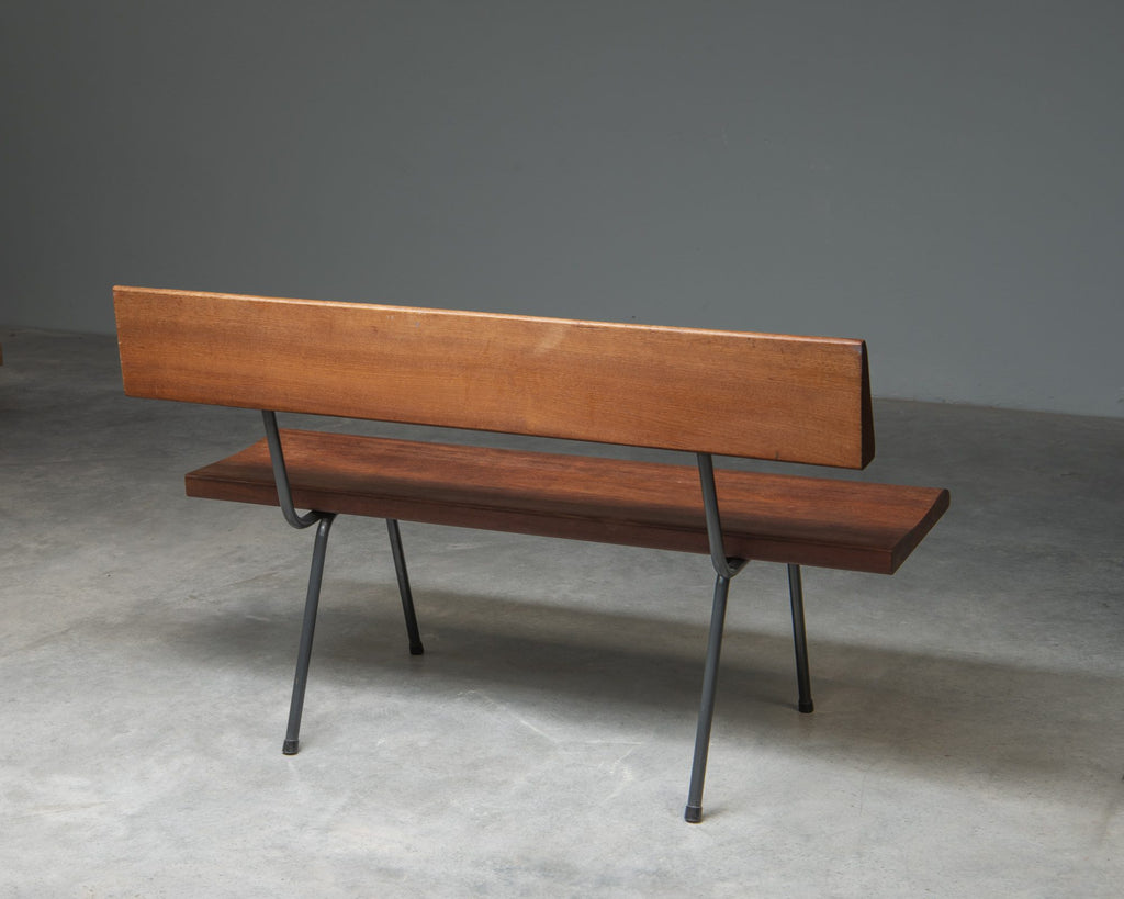 Bench in Solid Teak with Steel Frame