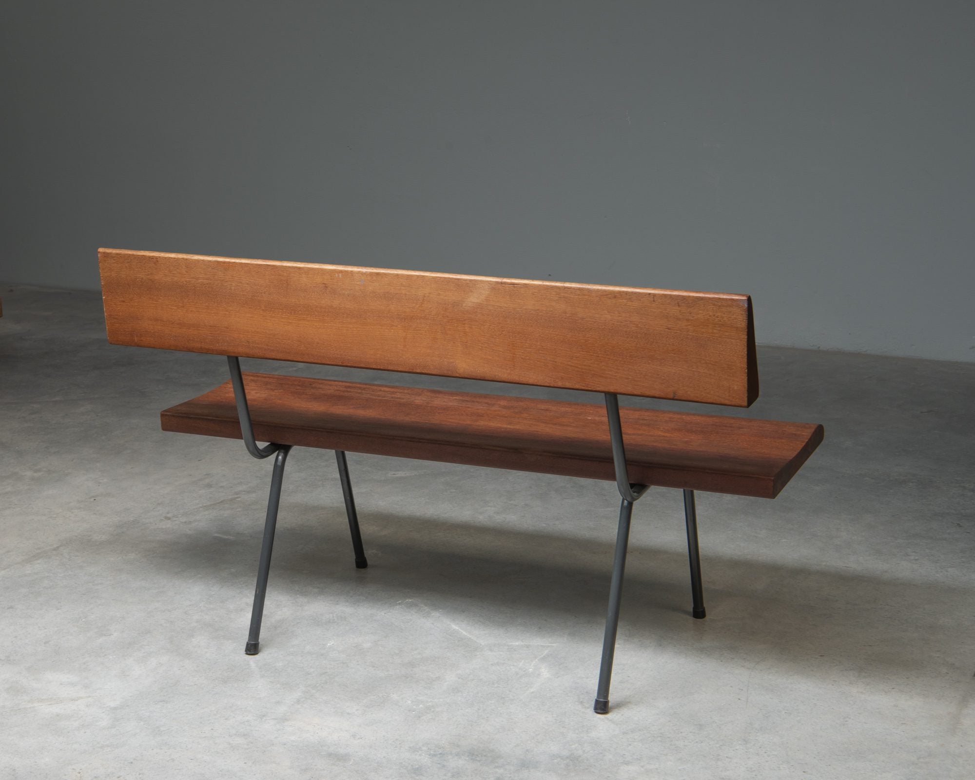 Bench in Solid Teak with Steel Frame