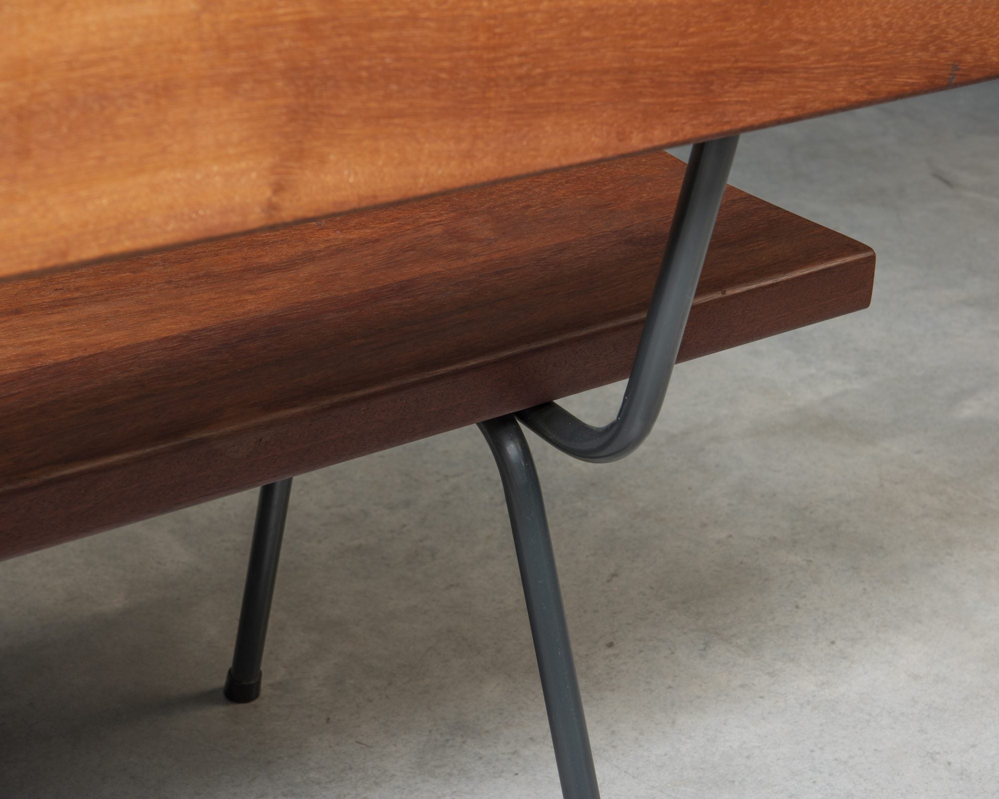 Bench in Solid Teak with Steel Frame