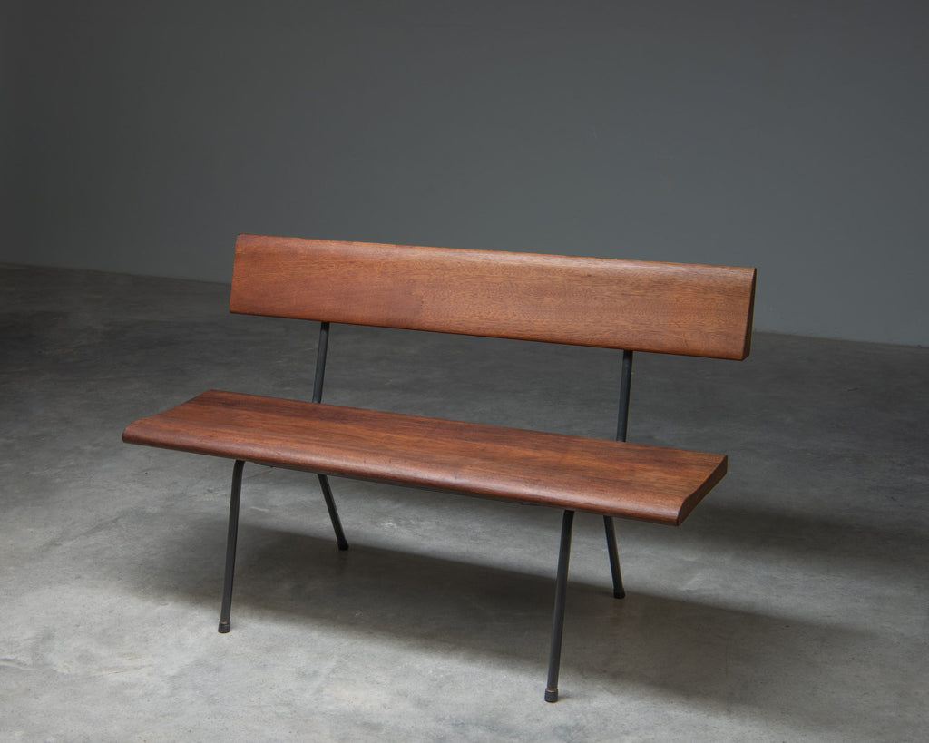 Bench in Solid Teak with Steel Frame