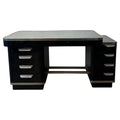 Nice modernist desk in stainless steel, lacquer wood