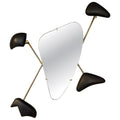 Georges Jouve Black Ceramic Wall Mirror, Designed for Marcel Asselbur