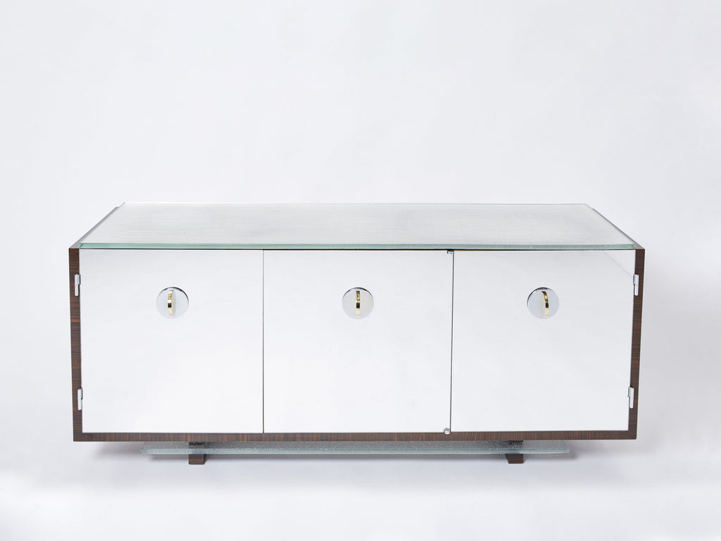 Adnet style mirrored macassar sycamore sideboard Alberto Pinto 1990 ...