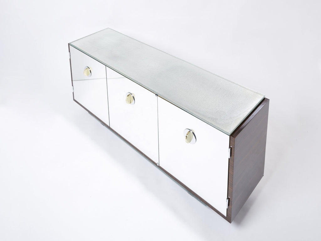 Adnet style mirrored macassar sycamore sideboard Alberto Pinto 1990