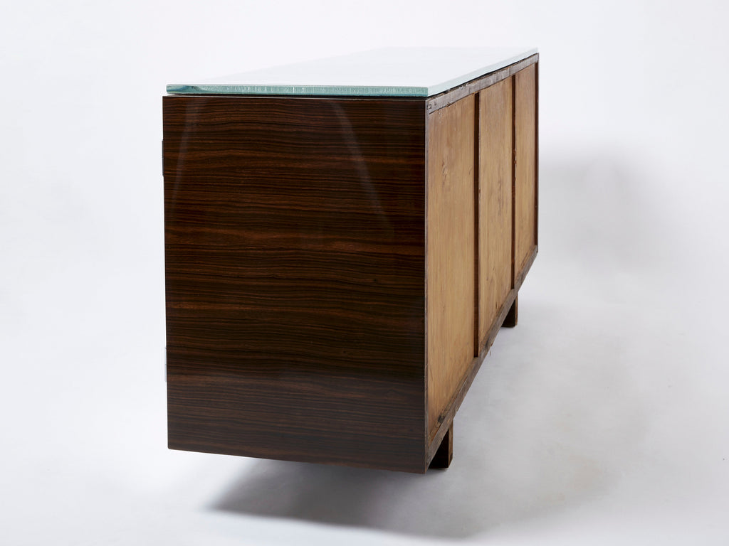 Adnet style mirrored macassar sycamore sideboard Alberto Pinto 1990