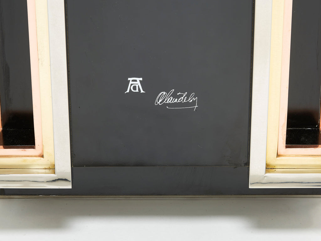 Alain Delon for Maison Jansen sideboard brass black lacquered 1972