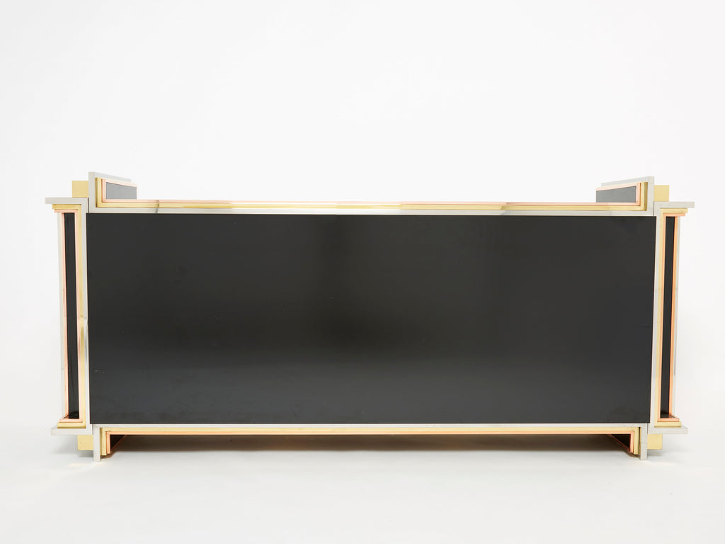 Alain Delon for Maison Jansen sideboard brass black lacquered 1972