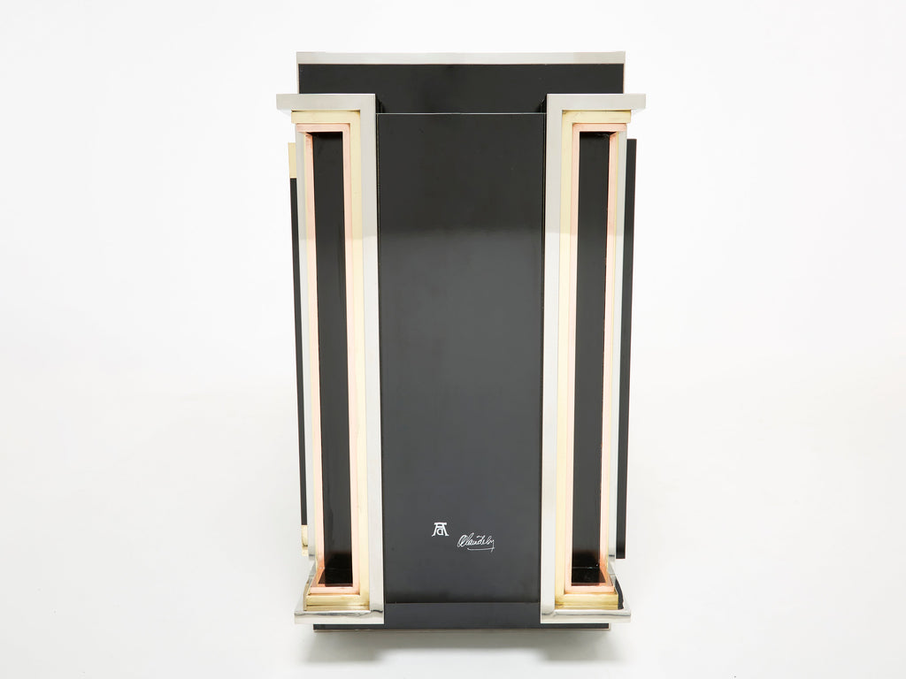 Alain Delon for Maison Jansen sideboard brass black lacquered 1972