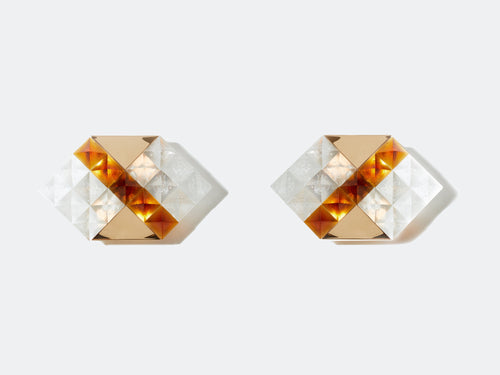 Albano Poli for Poliarte two-tone glass and brass wall lights 1970