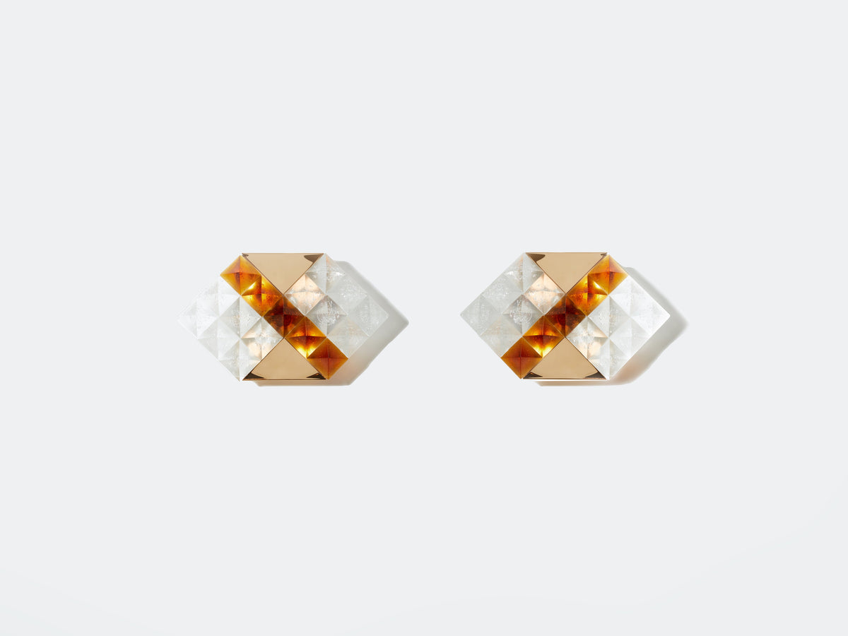 Albano Poli for Poliarte two-tone glass and brass wall lights 1970
