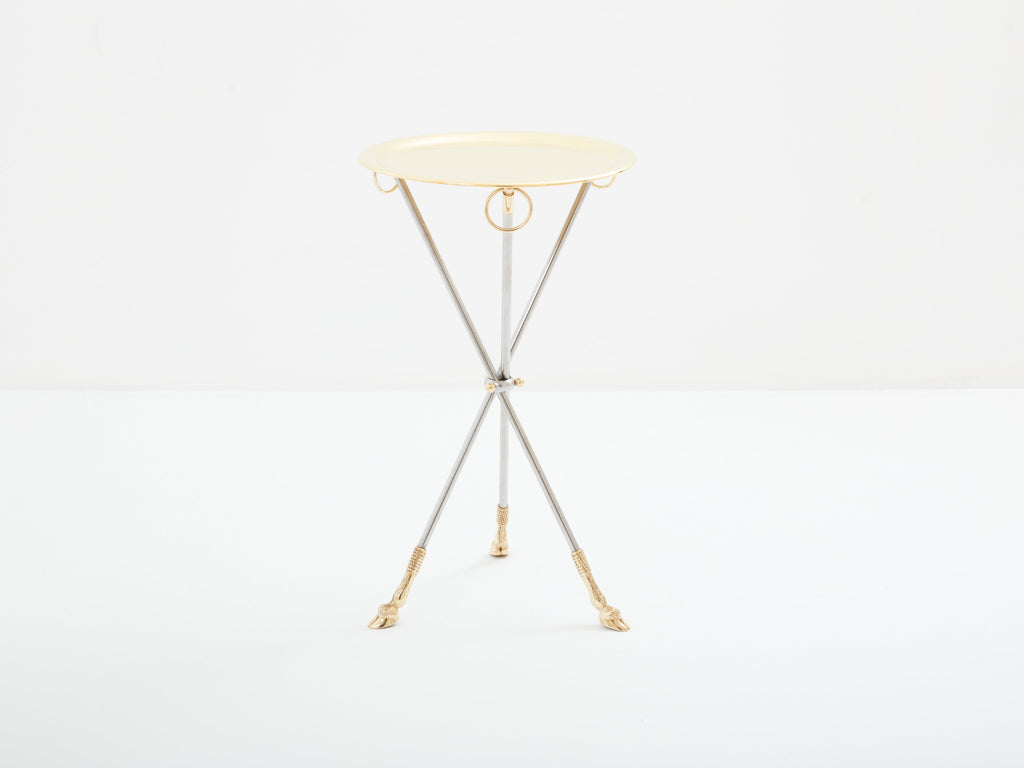 Alberto Orlandi brass steel gueridon serving tray table 1970s