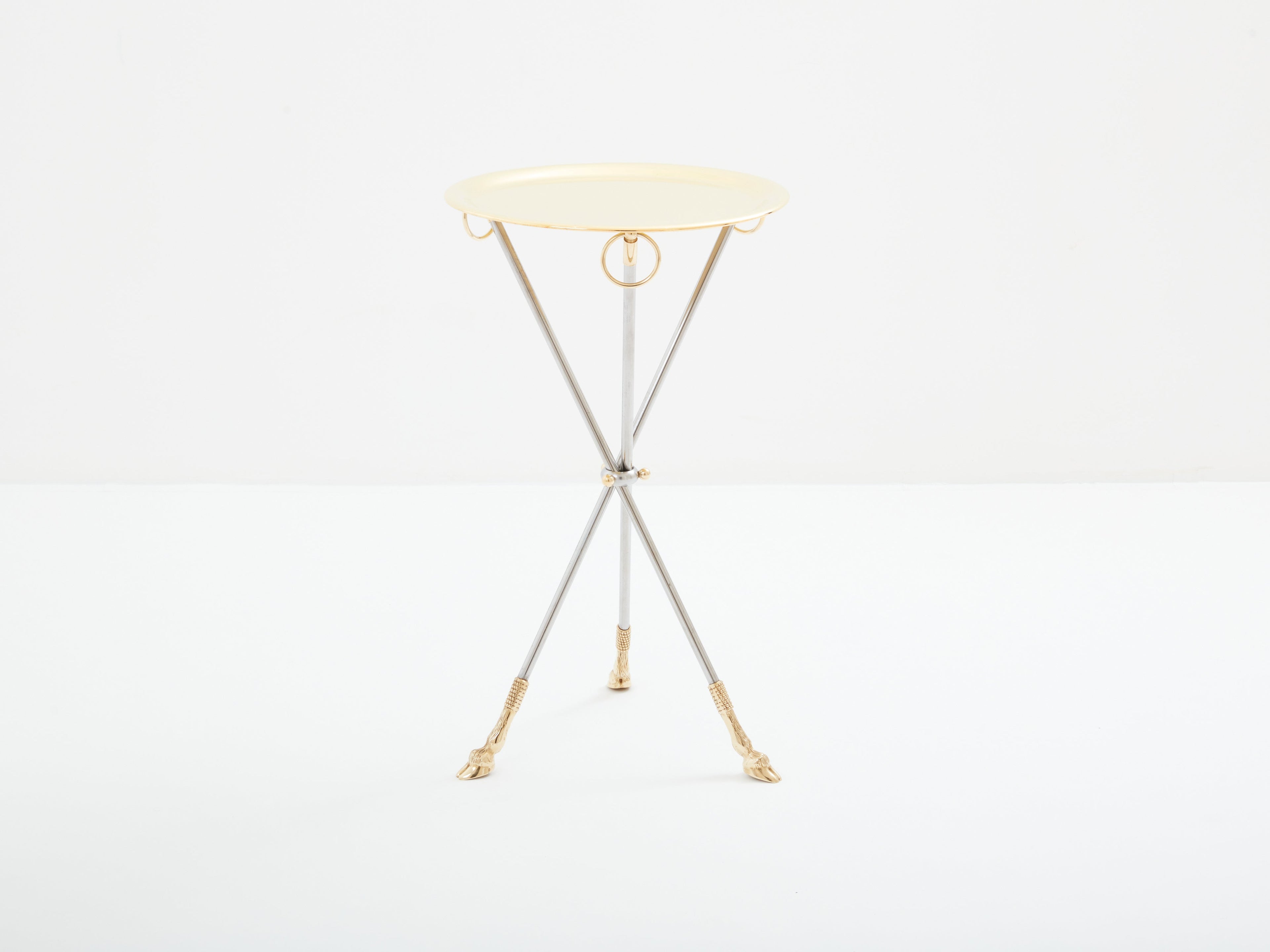 Alberto Orlandi brass steel gueridon serving tray table 1970s