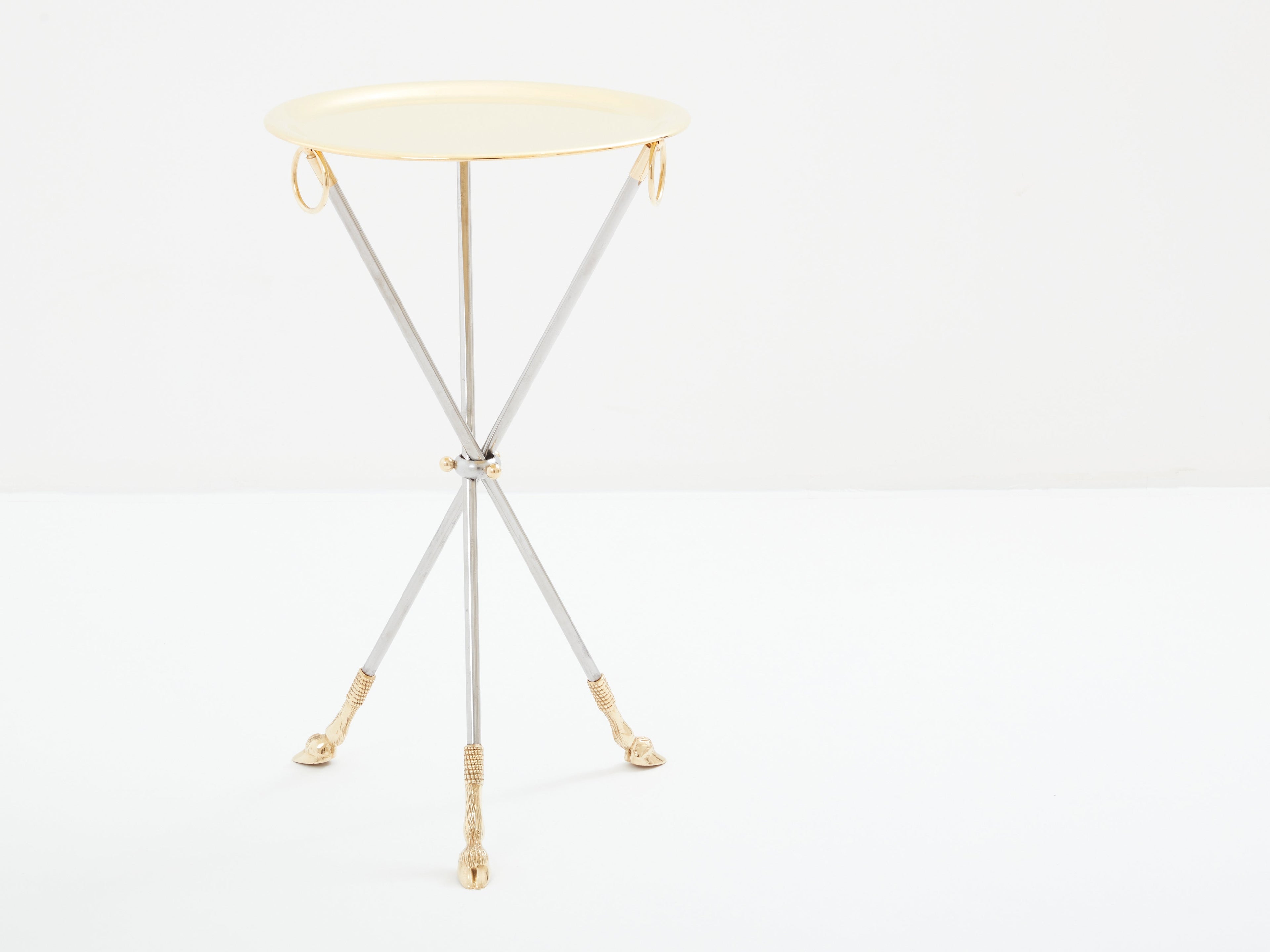 Alberto Orlandi brass steel gueridon serving tray table 1970s