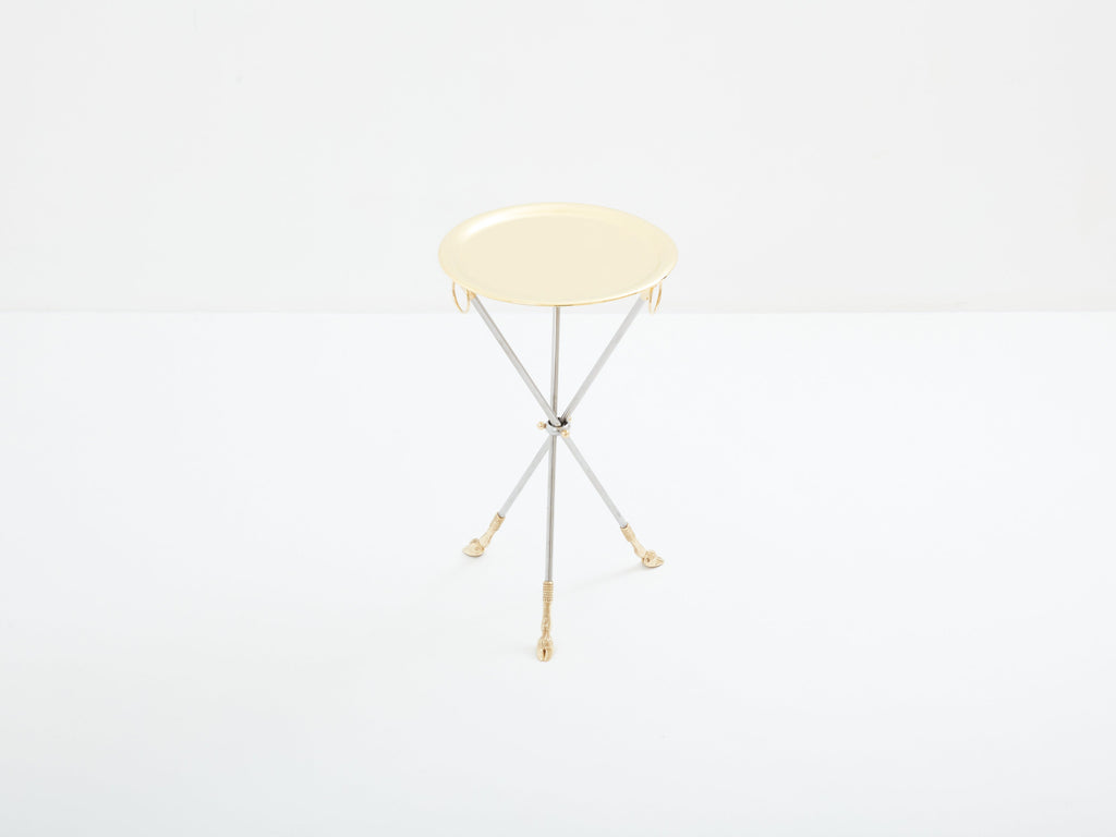 Alberto Orlandi brass steel gueridon serving tray table 1970s