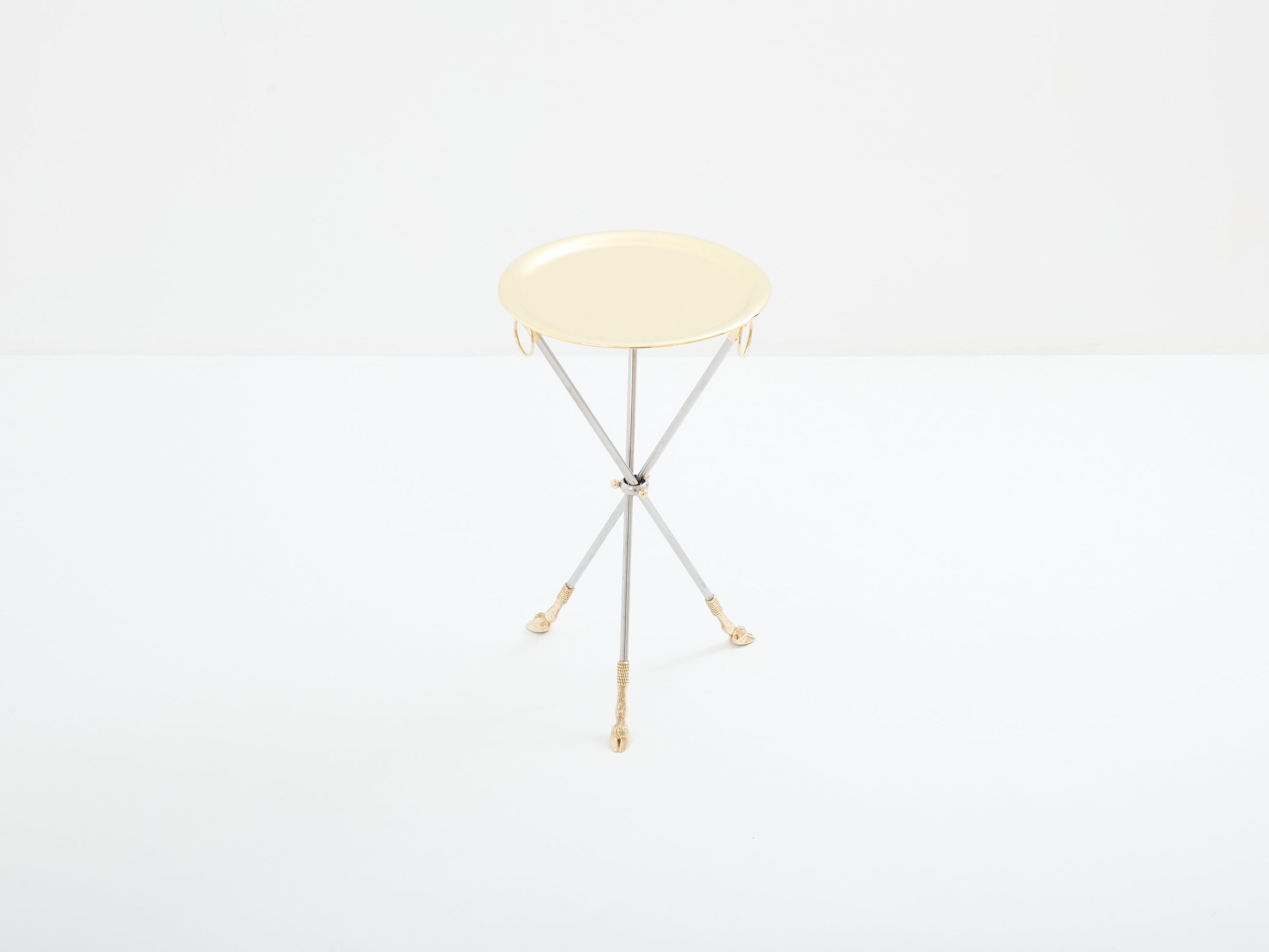 Alberto Orlandi brass steel gueridon serving tray table 1970s