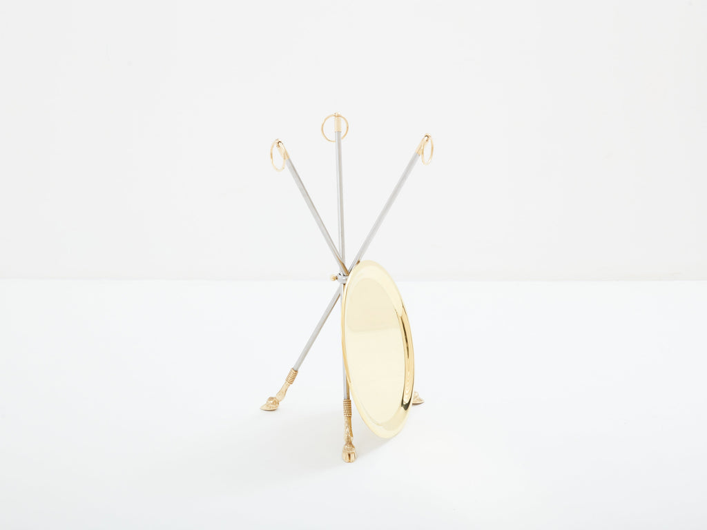 Alberto Orlandi brass steel gueridon serving tray table 1970s