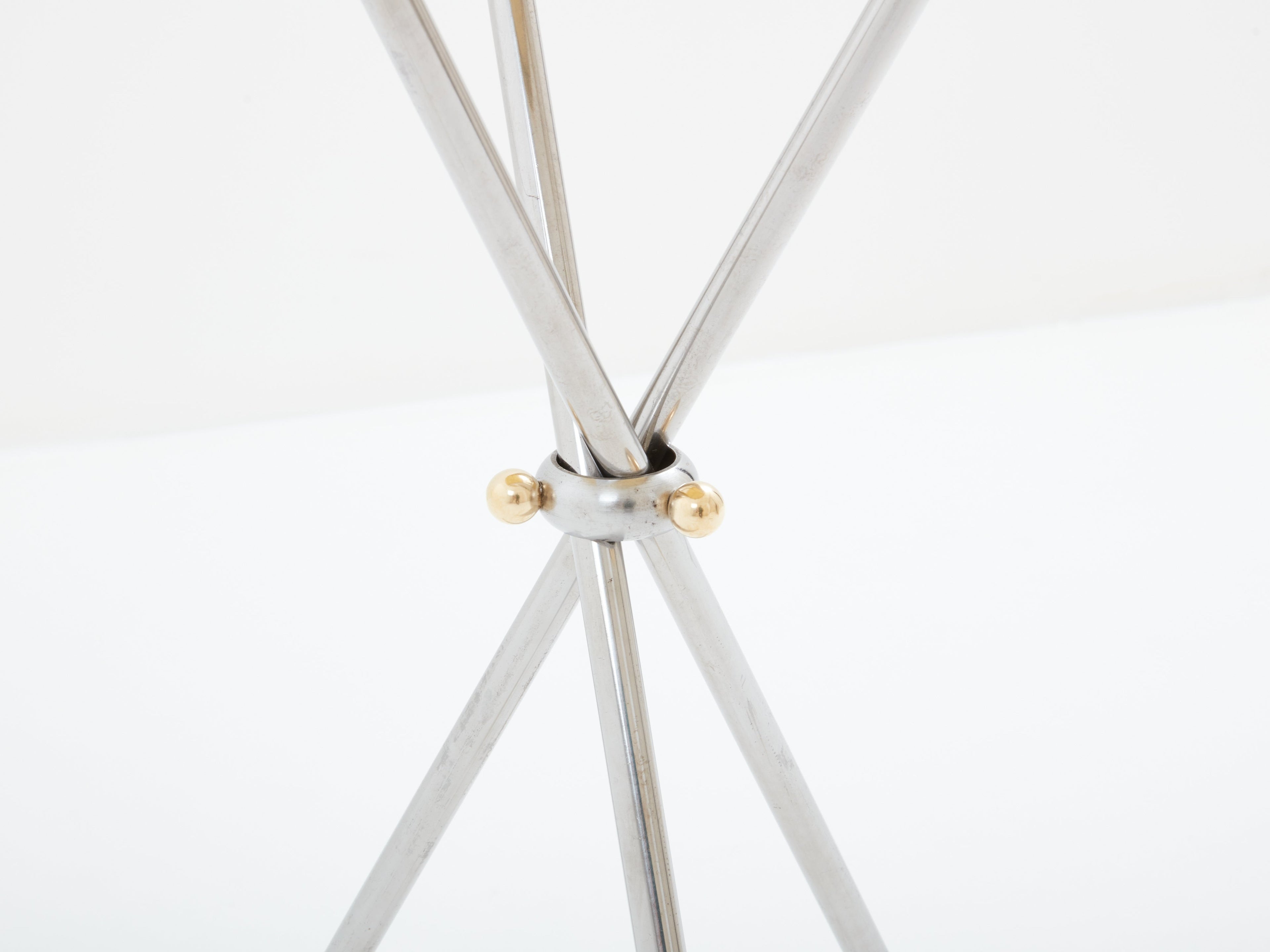 Alberto Orlandi brass steel gueridon serving tray table 1970s