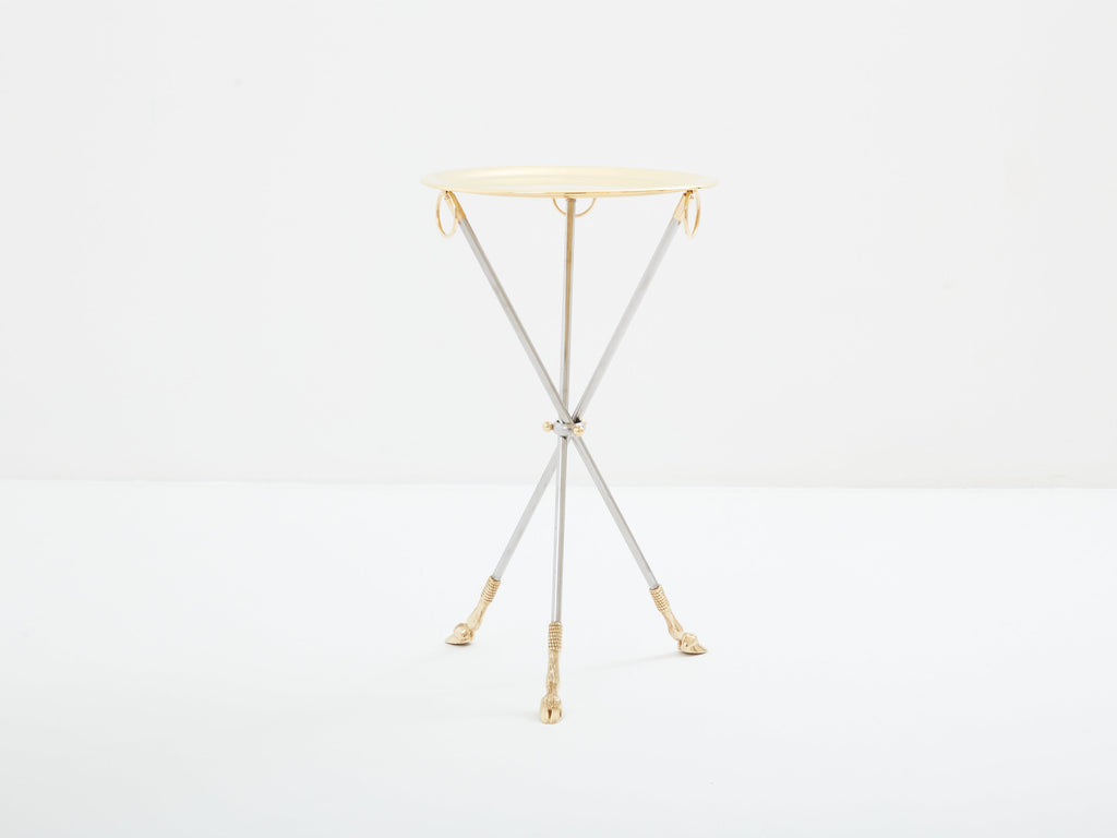 Alberto Orlandi brass steel gueridon serving tray table 1970s