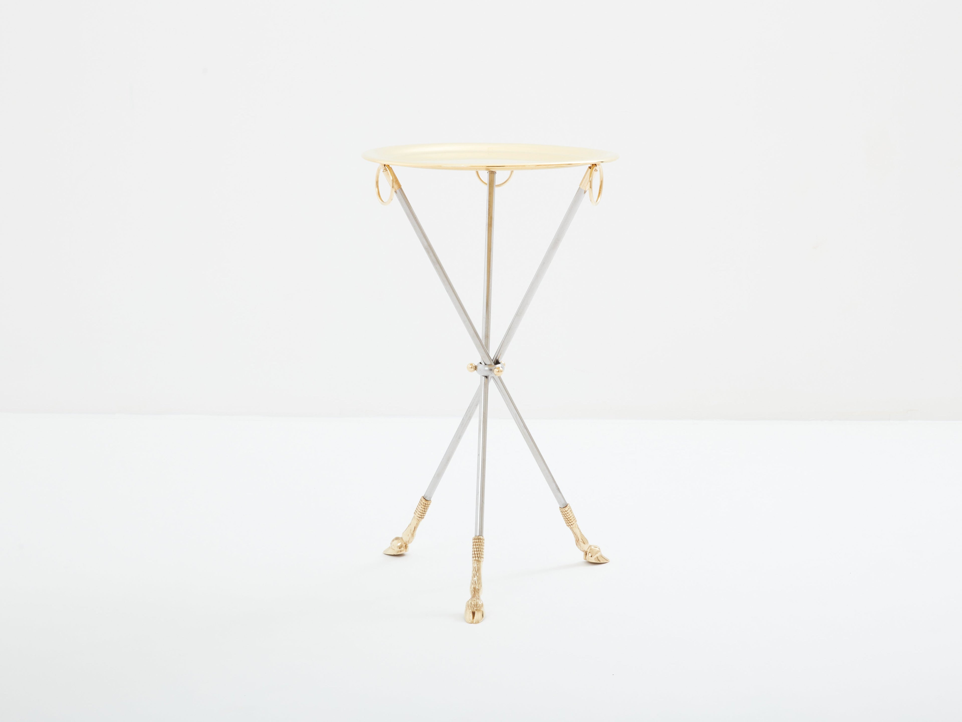 Alberto Orlandi brass steel gueridon serving tray table 1970s