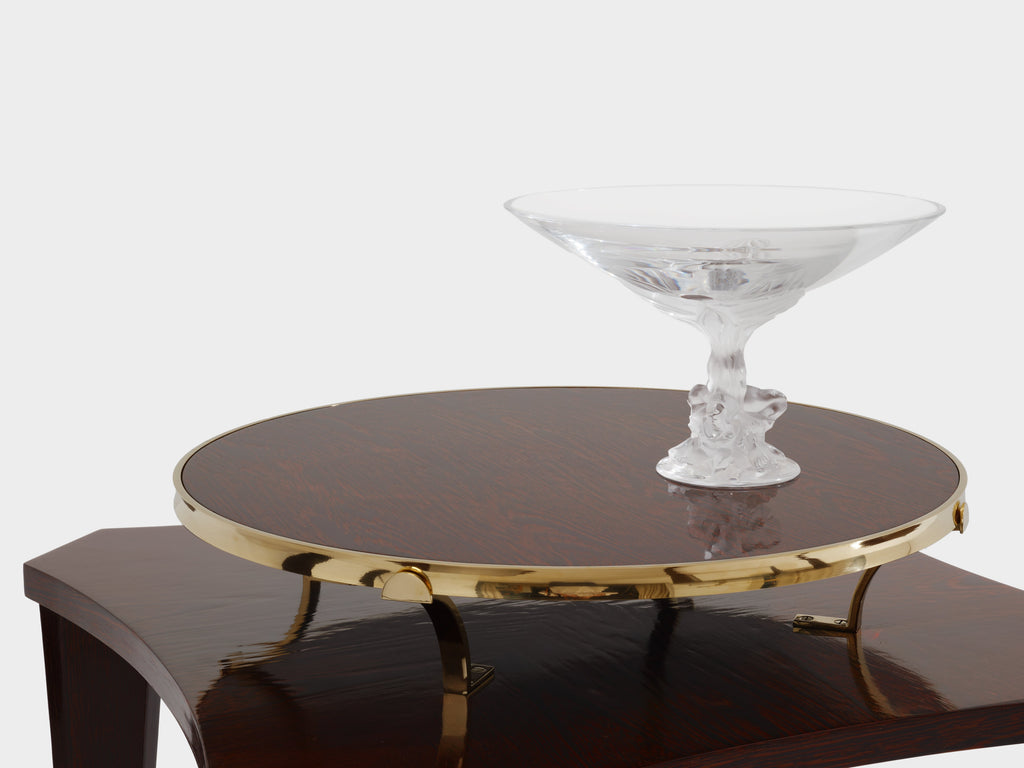 Alberto Pinto pair of wengé and brass side tables 1990s