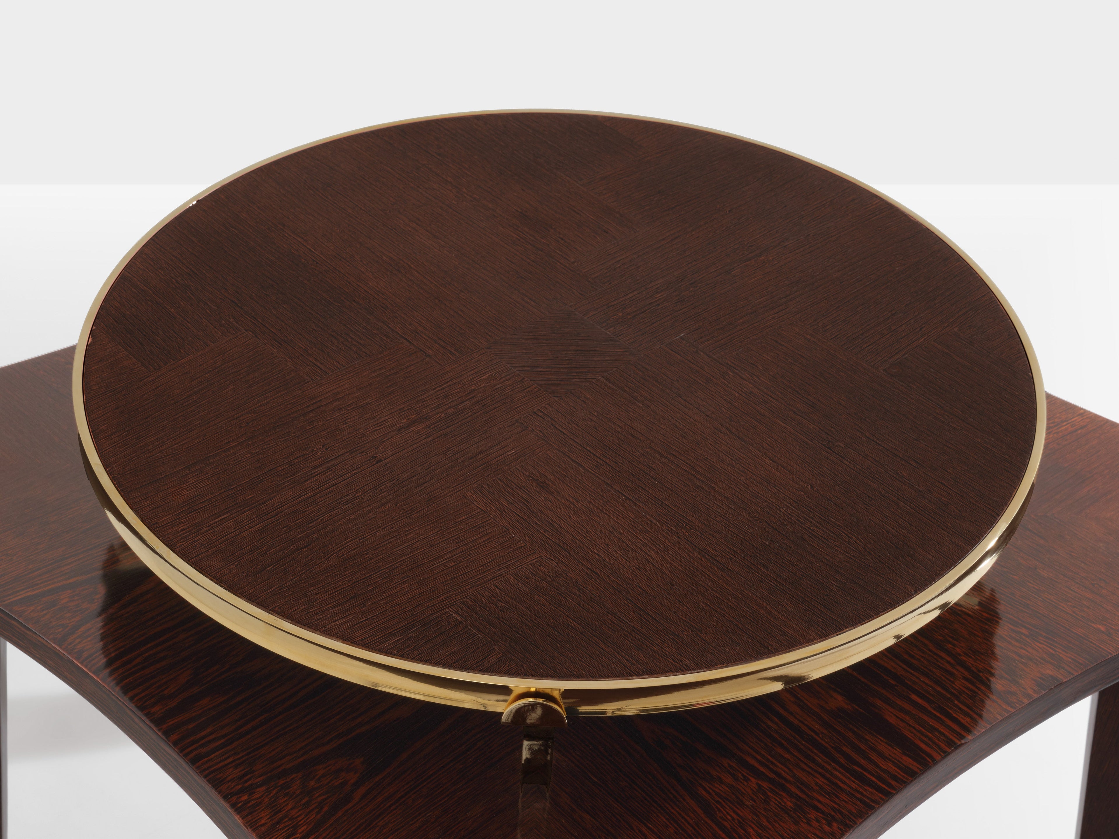Alberto Pinto pair of wengé and brass side tables 1990s