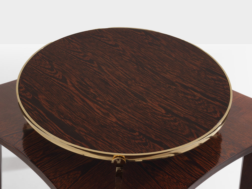 Alberto Pinto pair of wengé and brass side tables 1990s