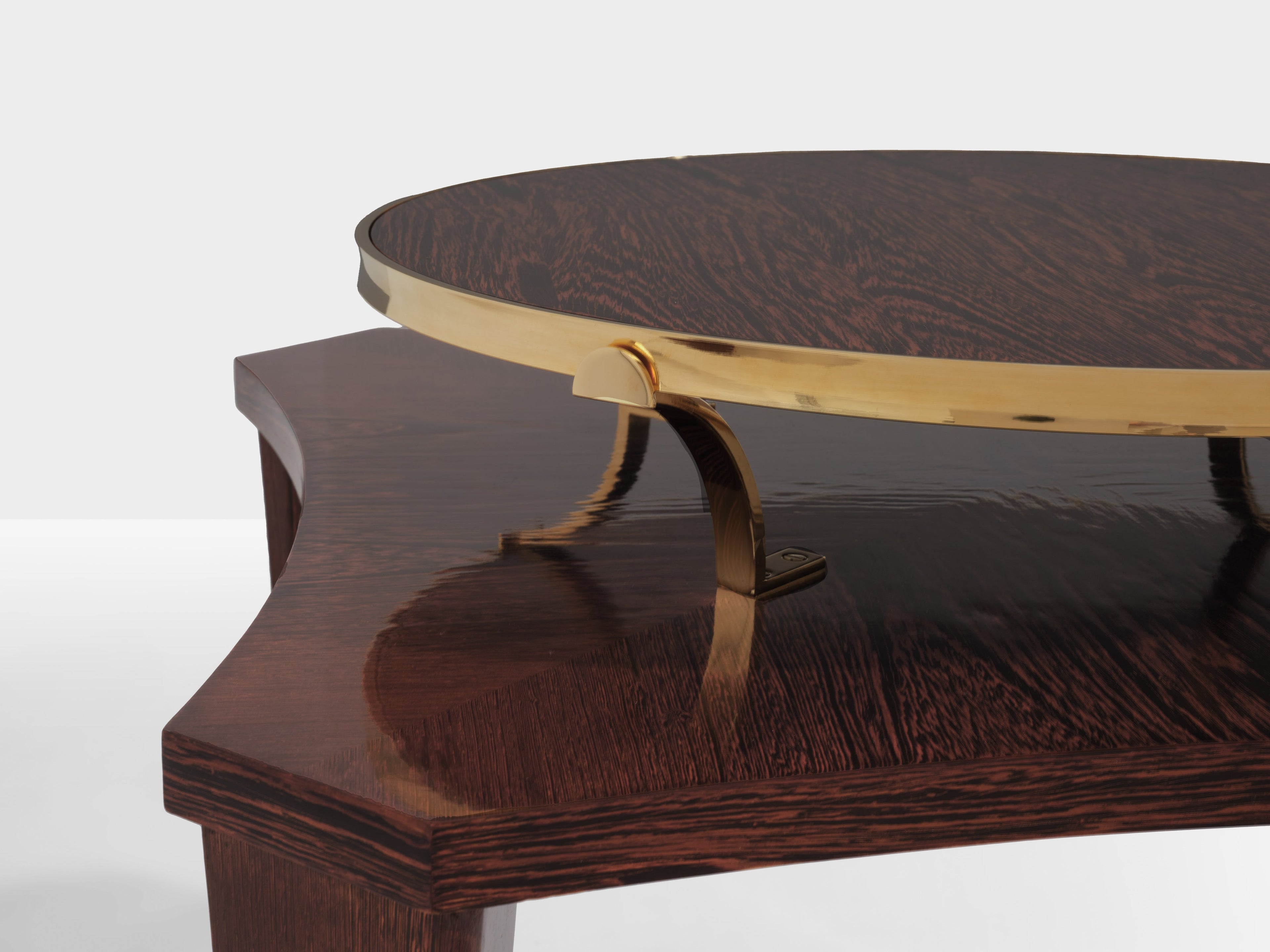 Alberto Pinto pair of wengé and brass side tables 1990s
