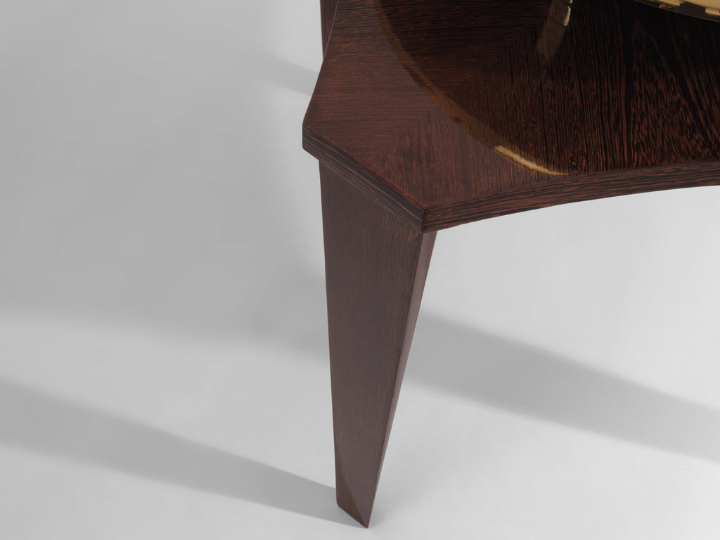 Alberto Pinto pair of wengé and brass side tables 1990s