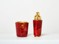 Aldo Tura goatskin brass ice bucket cocktail shaker bar set 1960