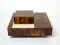 Aldo Tura goatskin parchment brass bar coffee table 1960