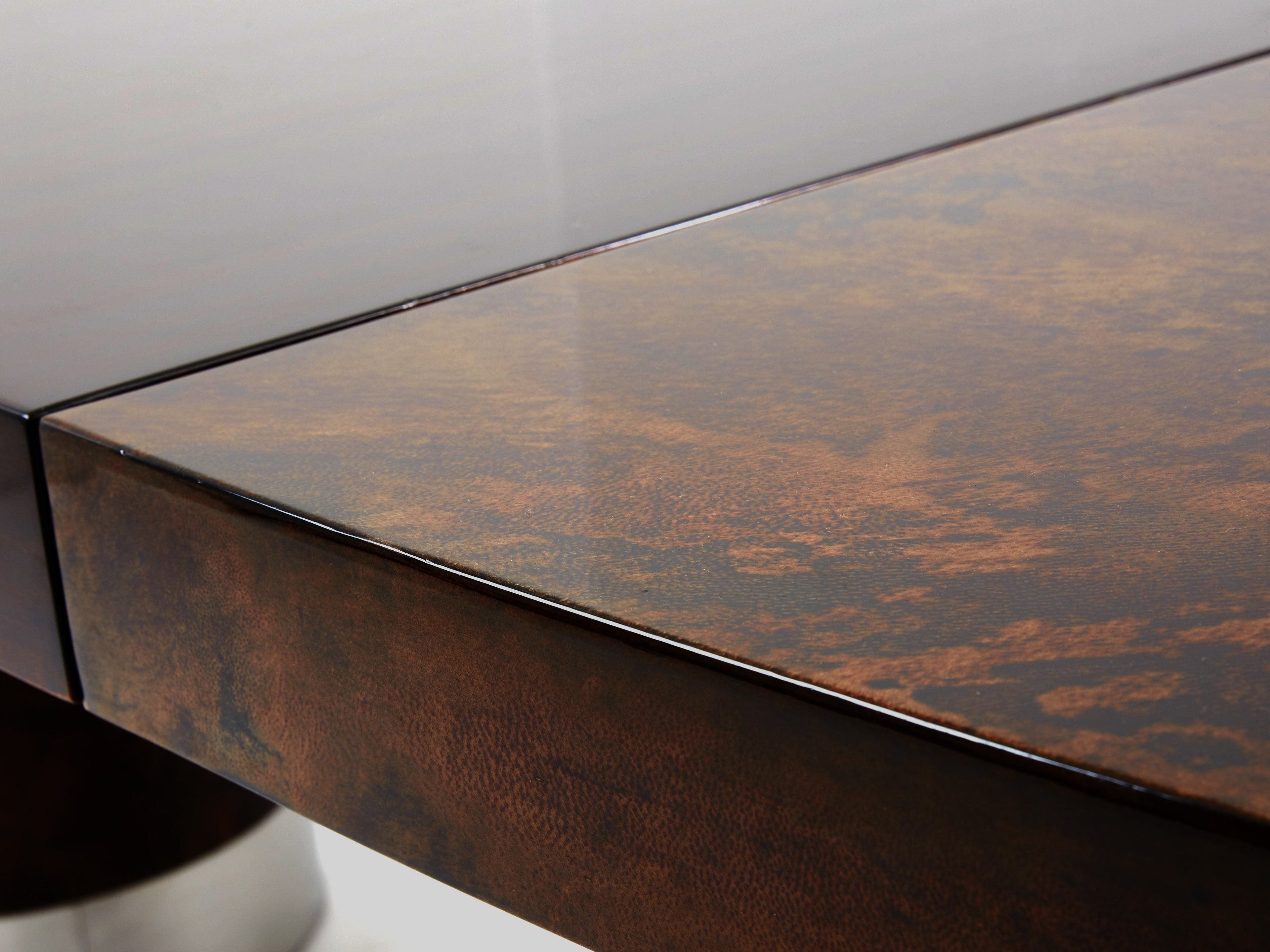 Aldo Tura large goatskin parchment dining table 1960s