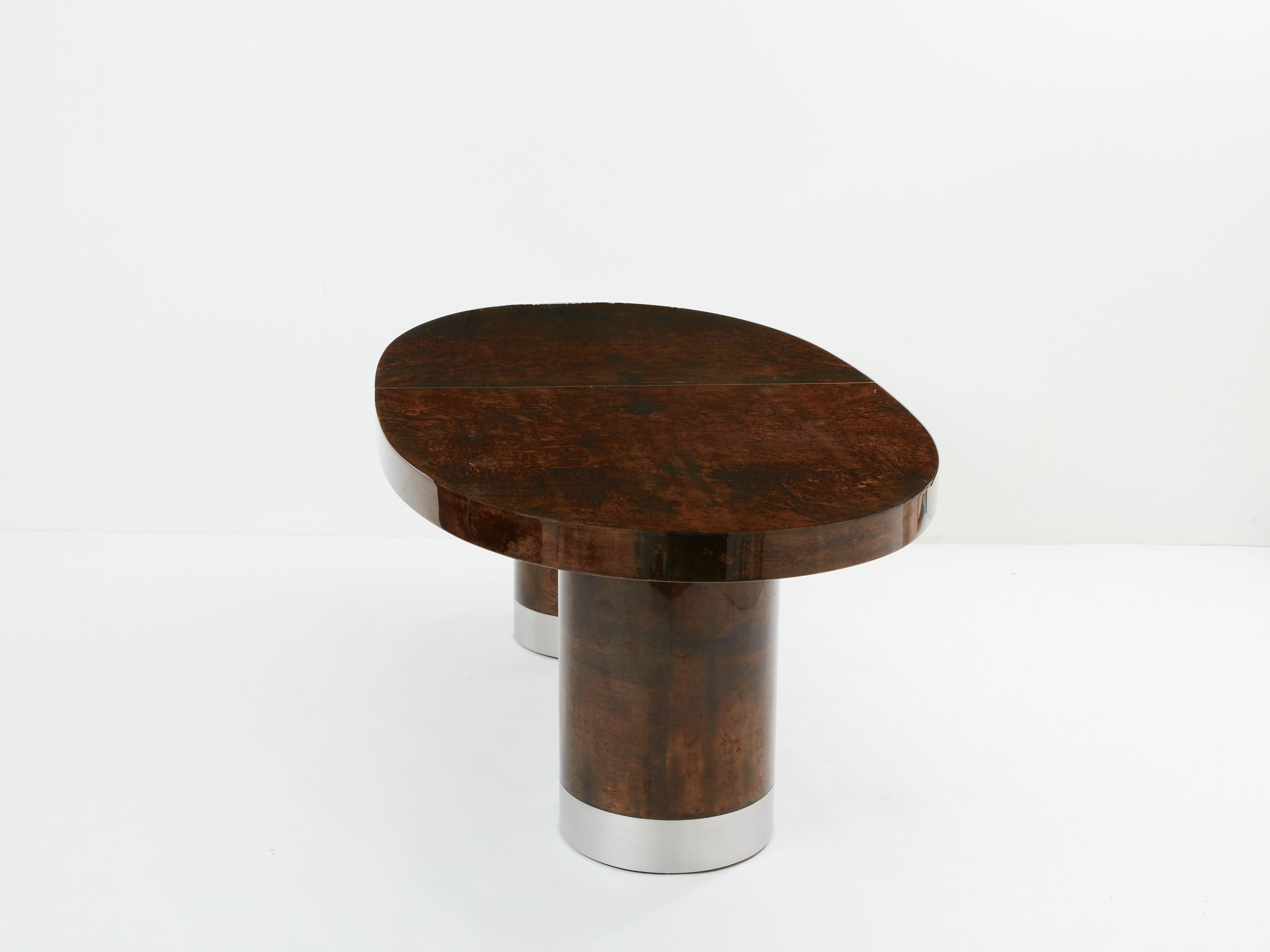 Aldo Tura large goatskin parchment dining table 1960s