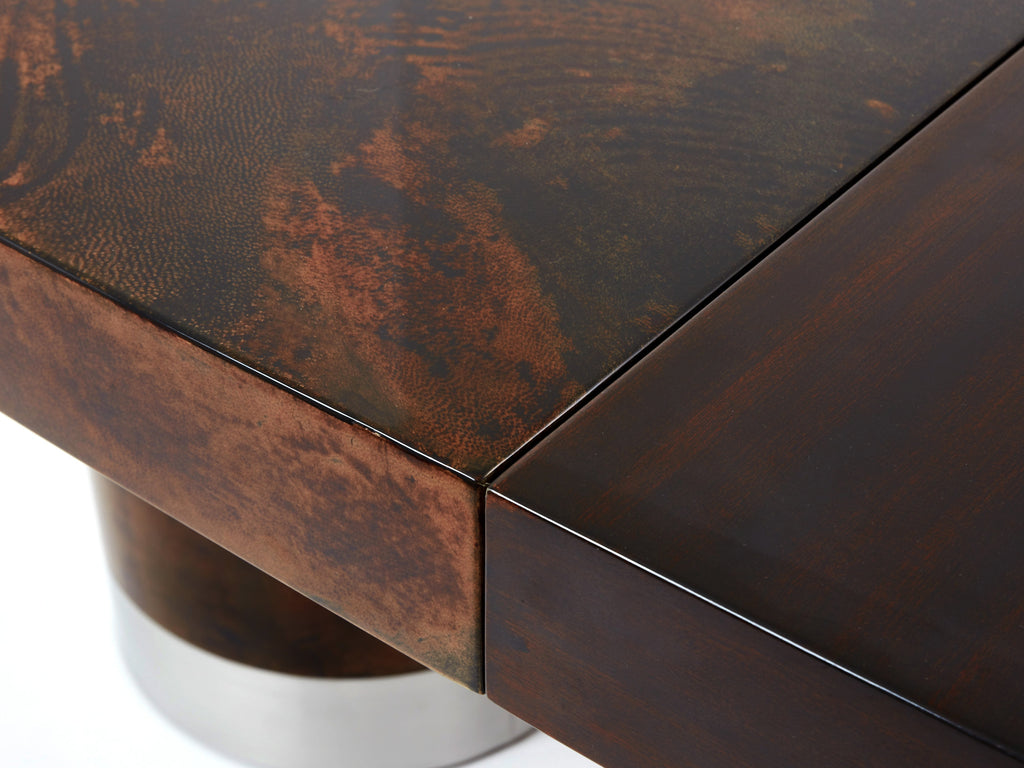 Aldo Tura large goatskin parchment dining table 1960s
