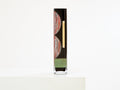 Anatole Riecke Art Deco tall black opaline glass red green vase 1946