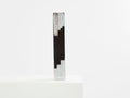 Anatole Riecke Art Deco tall black opaline glass white vase 1939