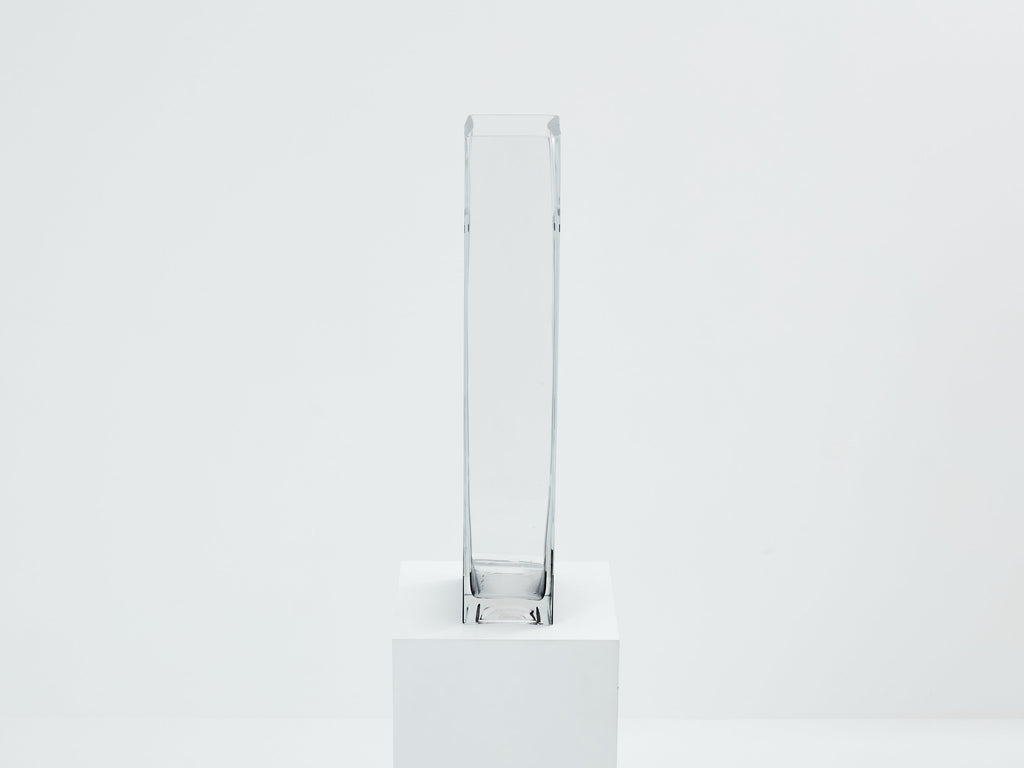 Anatole Riecke French Art Deco tall frosted glass vase 1932