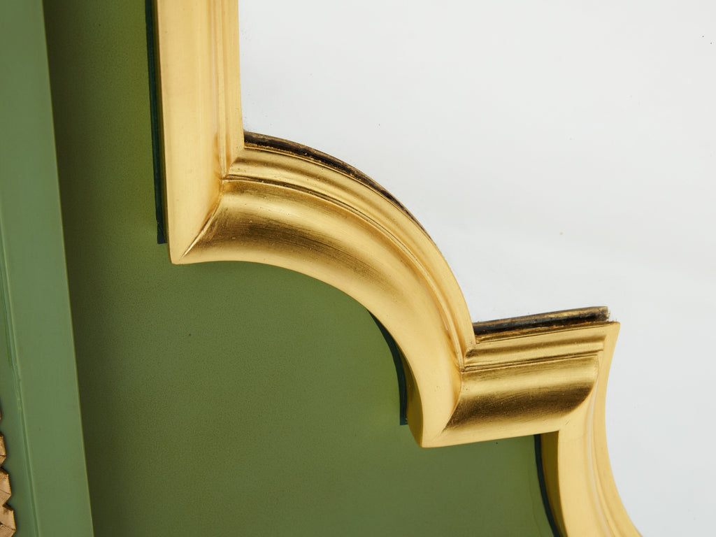 André Arbus pair of celadon green lacquered wardrobes gilt brass 1930