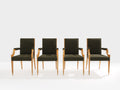 André Arbus set of four ash wood neoclassical armchairs 1940s