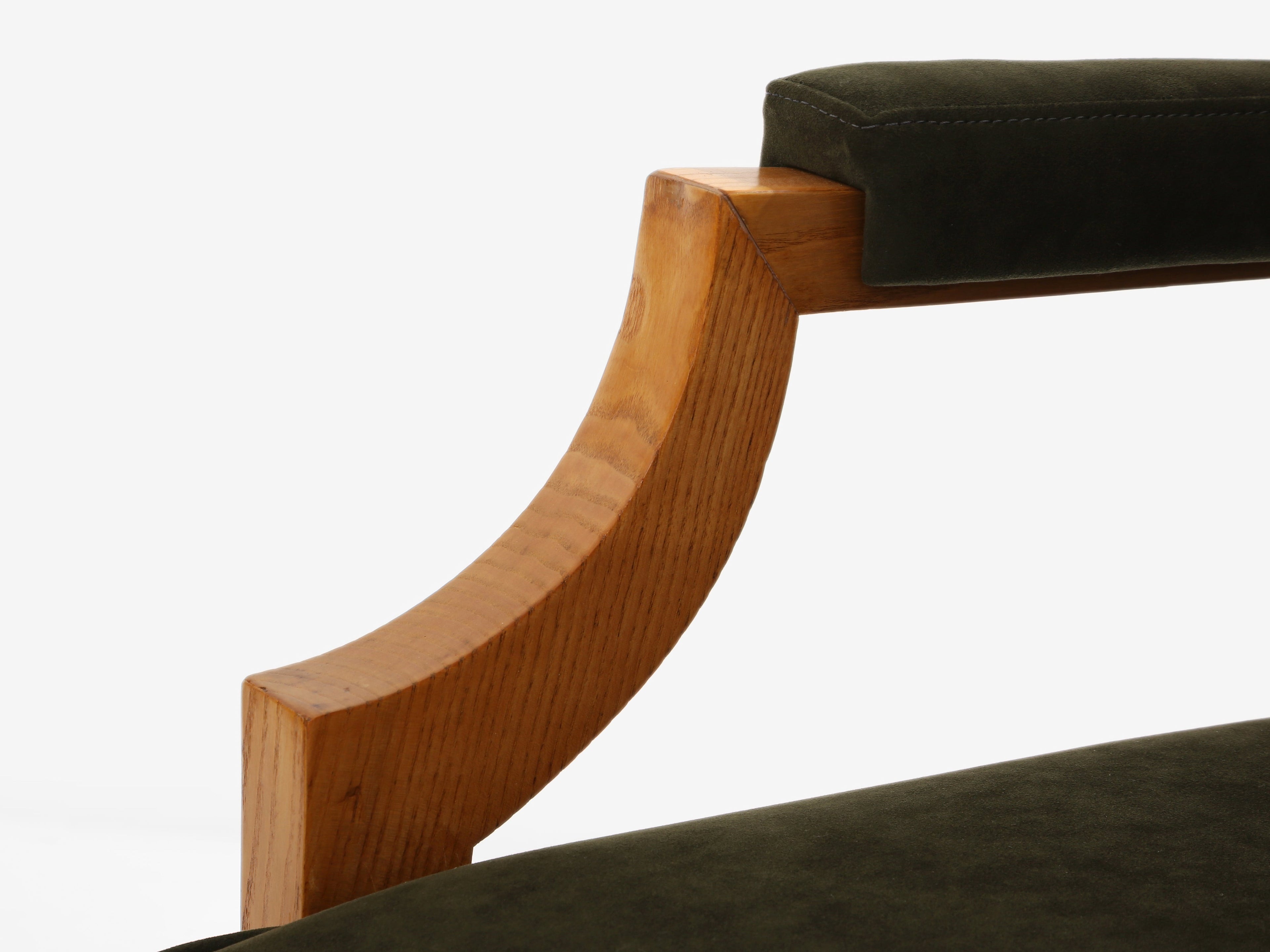André Arbus set of four ash wood neoclassical armchairs 1940s