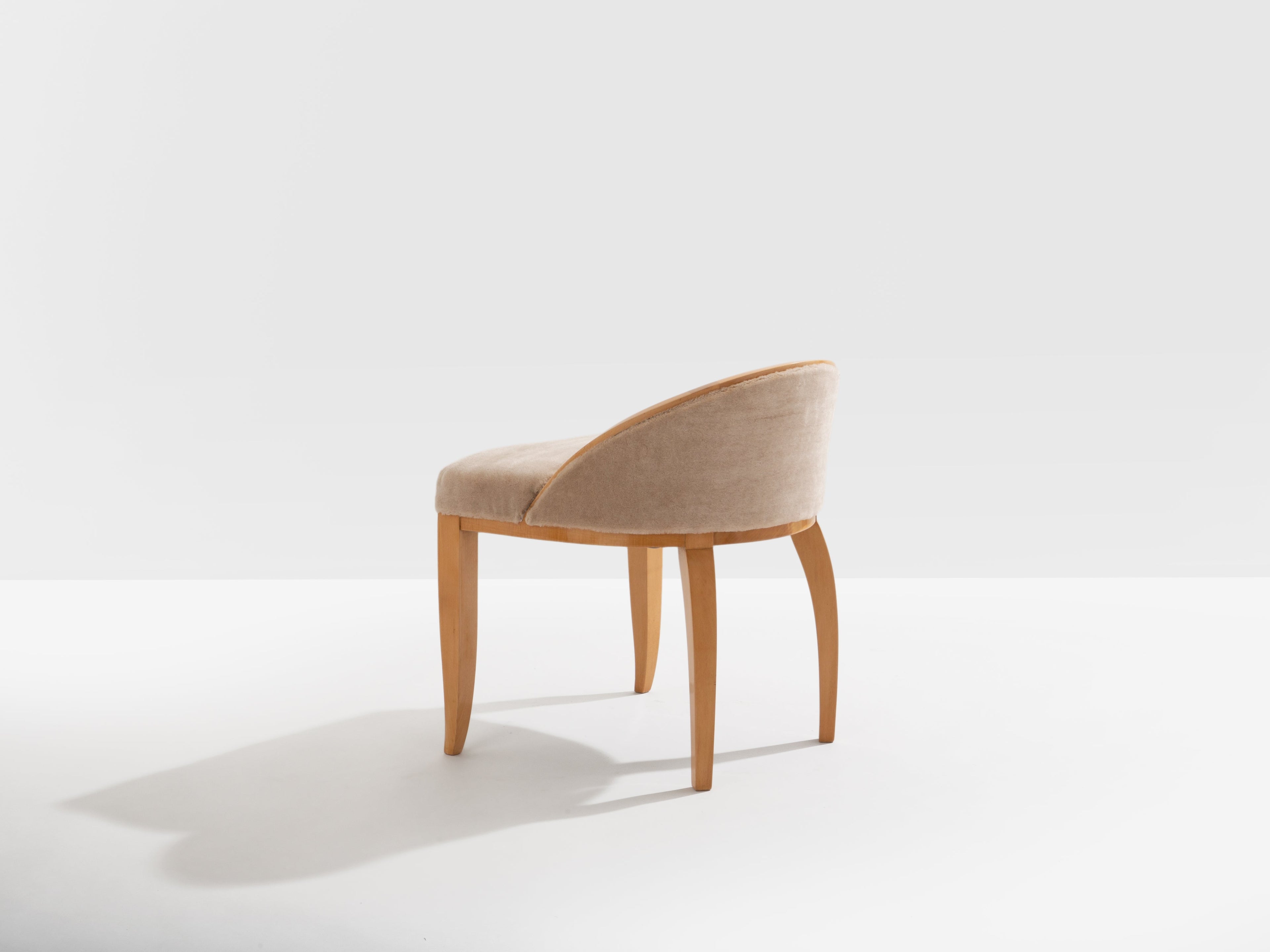André Arbus sycamore mohair velvet desk or vanity table chair 1934