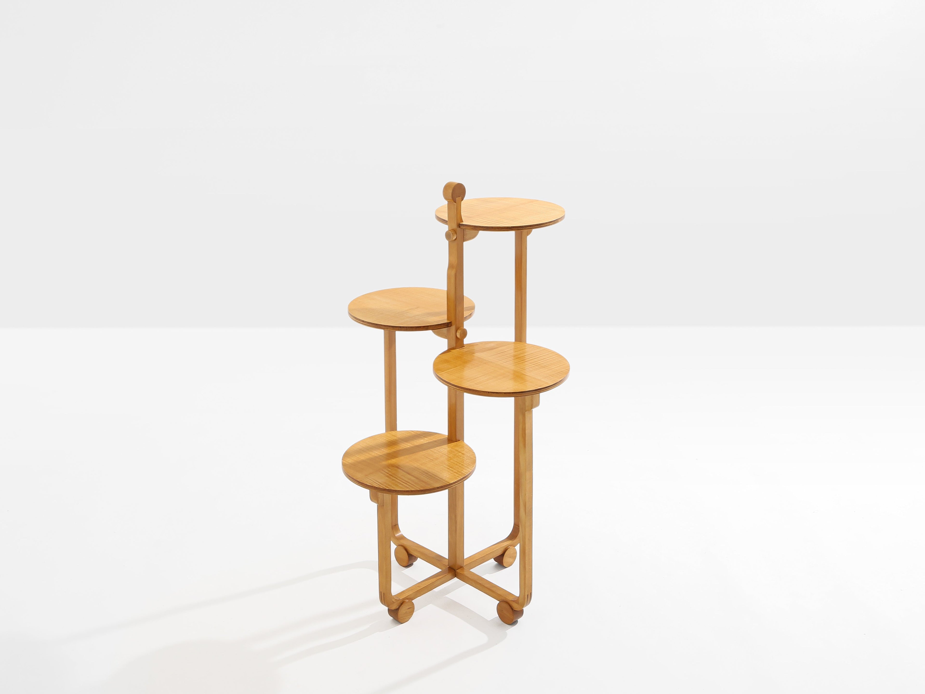 André Groult four-tiered table maple and beech wood circa 1920