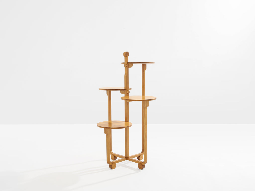 André Groult four-tiered table maple and beech wood circa 1920