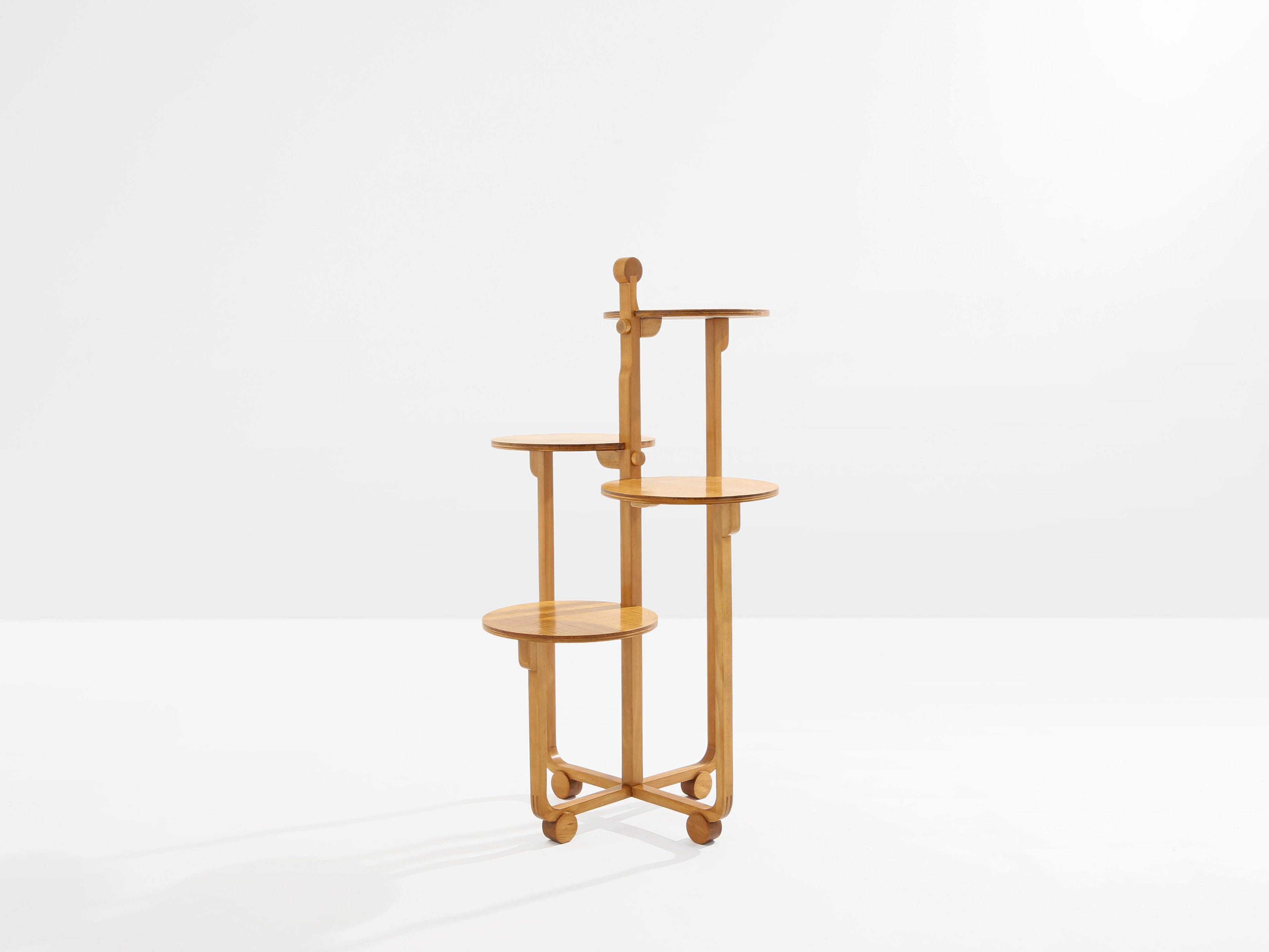 André Groult four-tiered table maple and beech wood circa 1920