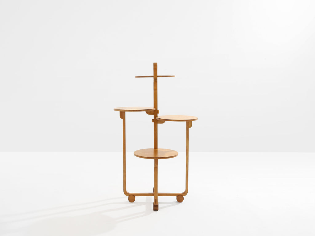 André Groult four-tiered table maple and beech wood circa 1920