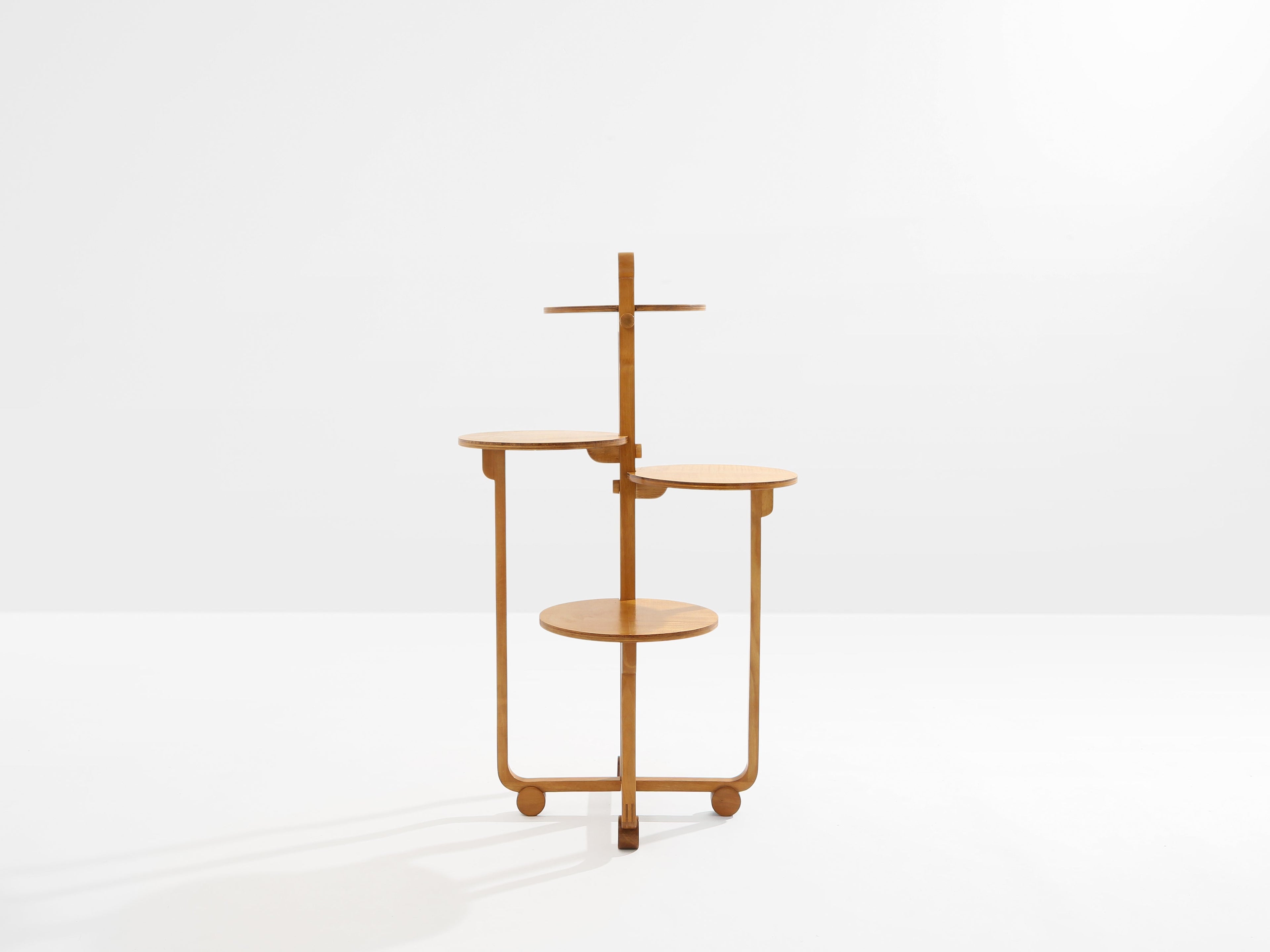 André Groult four-tiered table maple and beech wood circa 1920