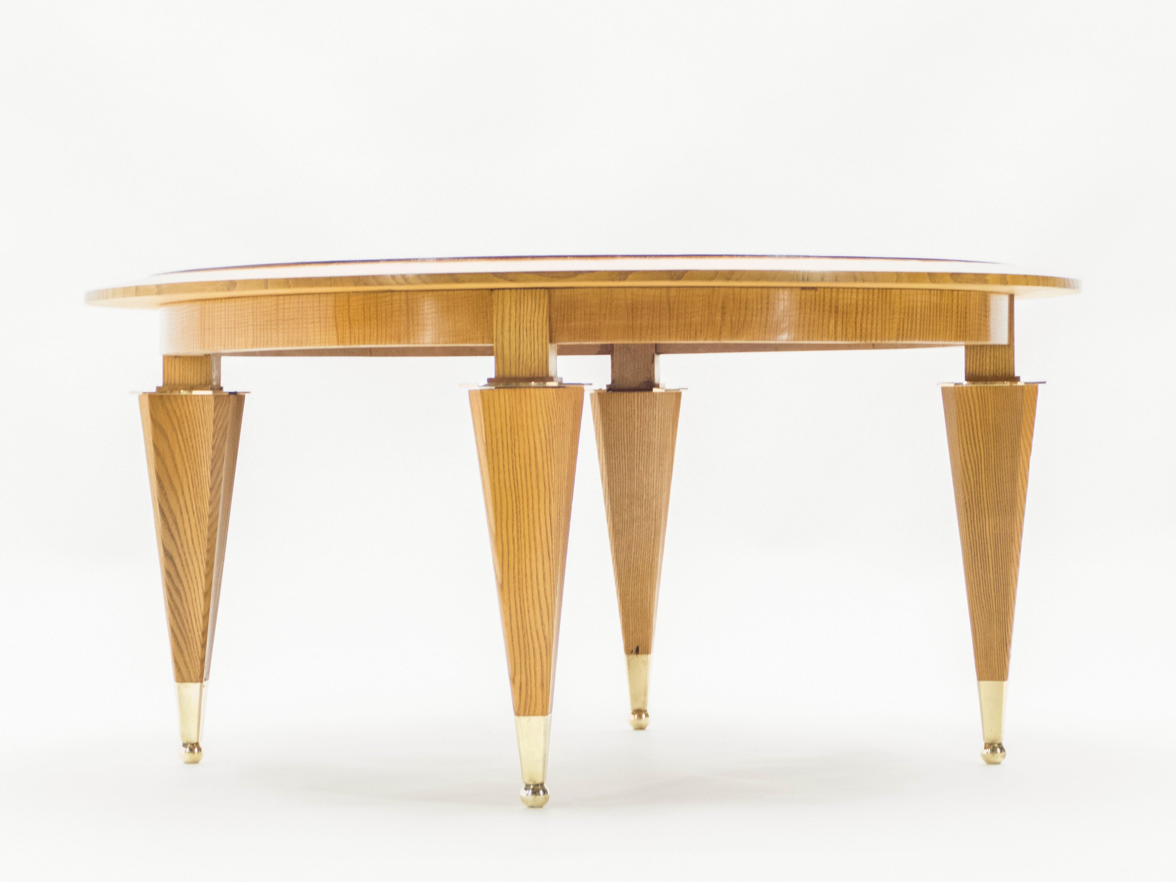 André Arbus ash wood neoclassical coffee table 1940s